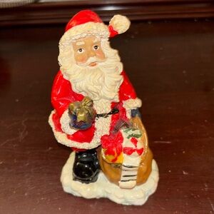 Santa Claus Figurine with Gift Bag